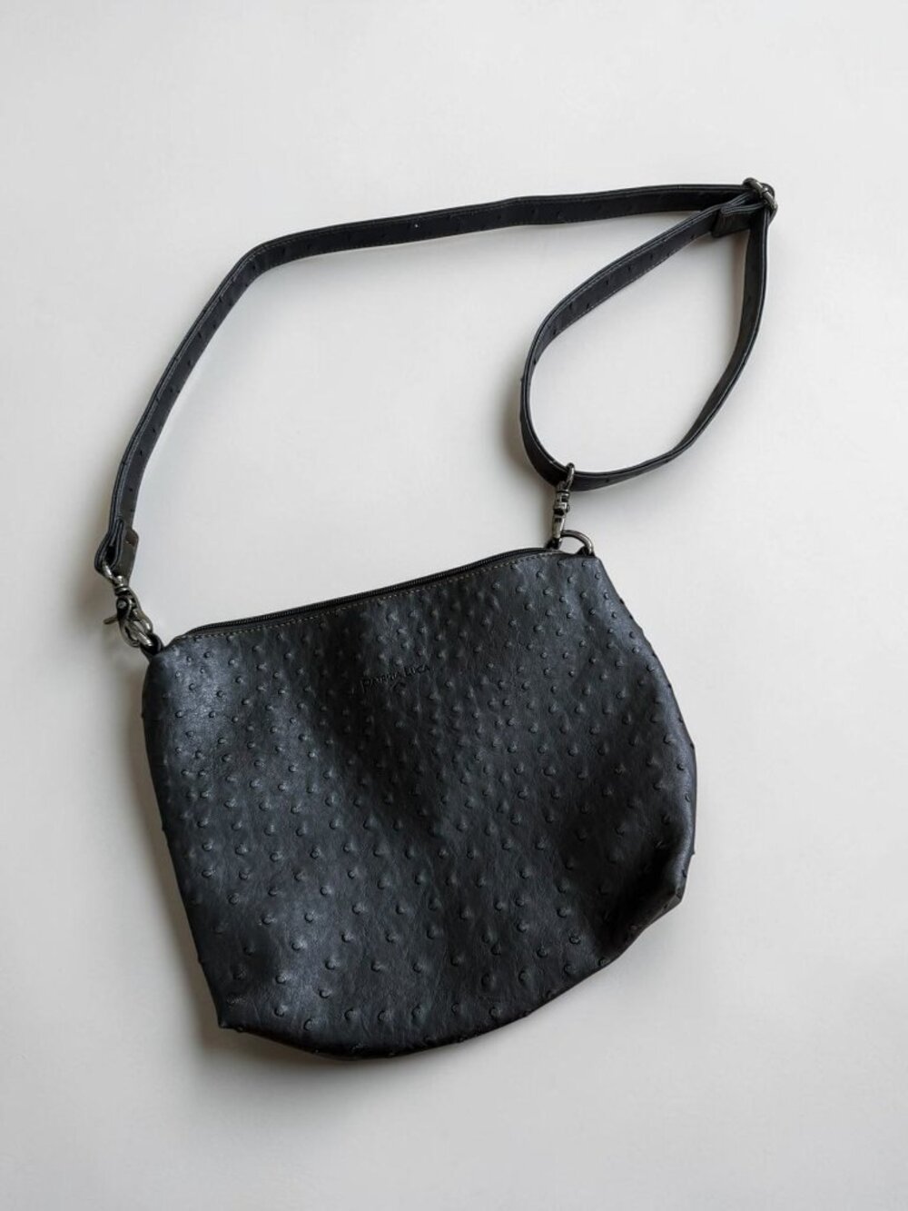 PATRIZIA LUCA Black Textured Crossbody Bag